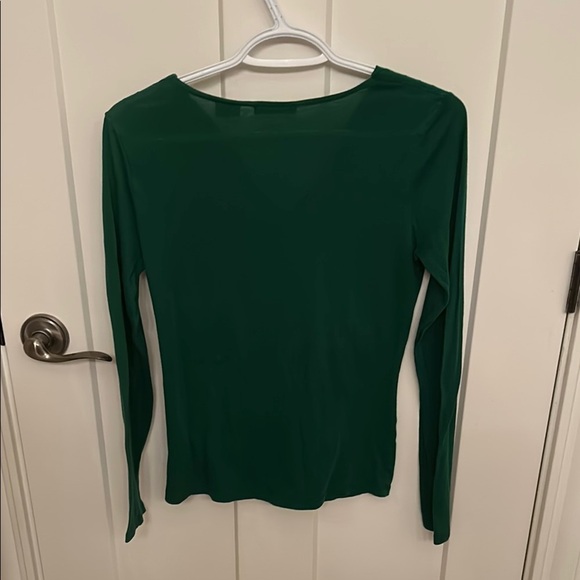 Green Press Ruched Fitted Long Sleeve Too, size S - Picture 4 of 4